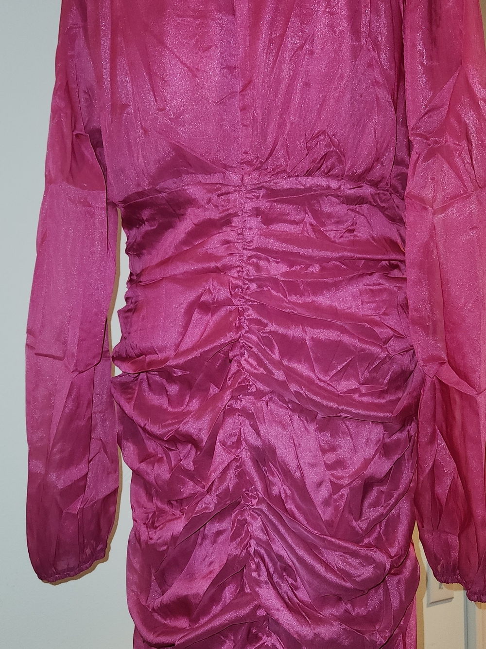 ANDREE BY UNIT Fuchsia Satin Dress - Picture 2 of 4